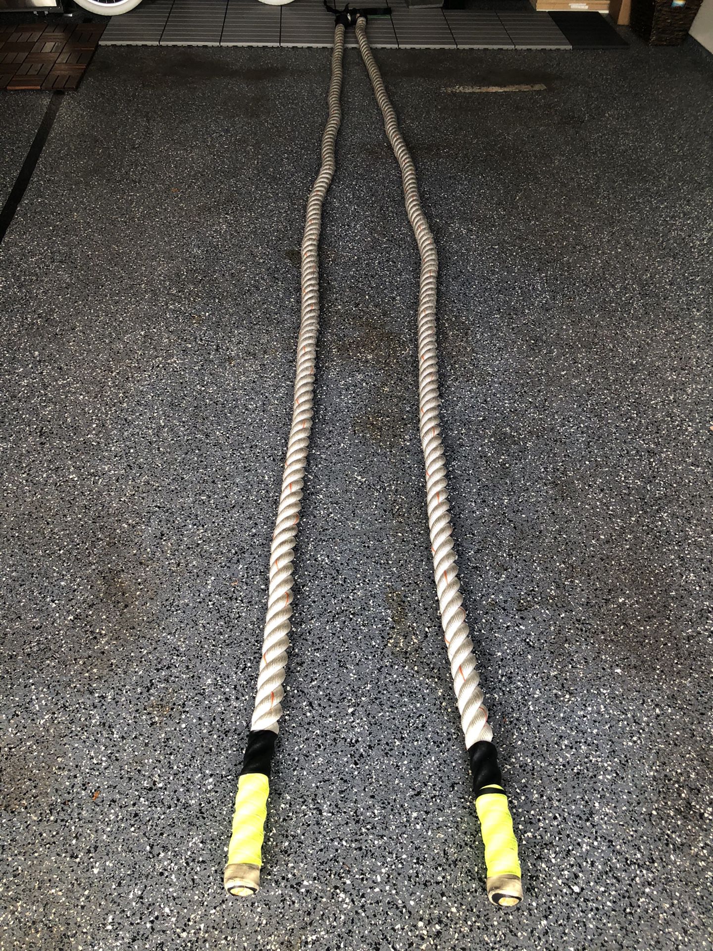 Battle Ropes (Undulating ropes) for CrossFit in Your Home Gym - 2” thick rope