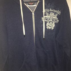 Harley Davidson Cafe Las Vegas Blue Hoodie Women’s Size M