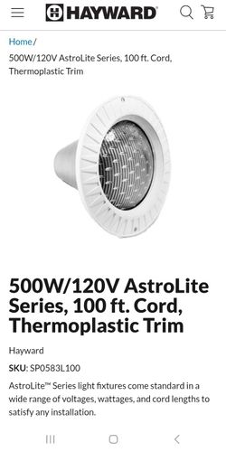 New Hayward Pool light 500W/120V 100 FT cord for pool