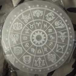 Selenite Zodiac Plate 