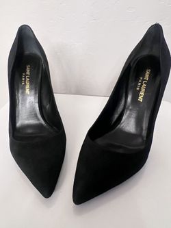 Saint Laurent Zoe 105 Suede Leather Pumps Black 37.5 EU or 6.5 US