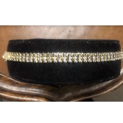 Beautiful Sparkling Sterling Silver (925) With Gold Overlay-16 Small Diamonds 8”