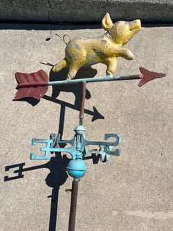 Vintage Pig Weathervane with Cardinal Directions