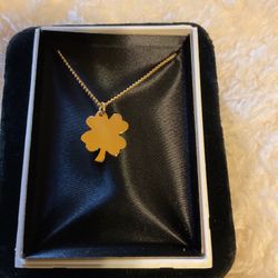 Gold Necklace With Clover 🍀 Pendant 