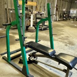 Nautilus Power Rack With Lat Pulldown Half Rack Squat With Adjustable Weight Bench