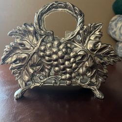 Vintage 1992 Godinger Silver Grapevine Napkin Holder 