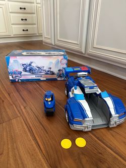 Paw Patrol, Chase 2-in-1 Transforming Movie City Cruiser Toy Car with Motorcycle, Lights, Sounds and Action Figure
