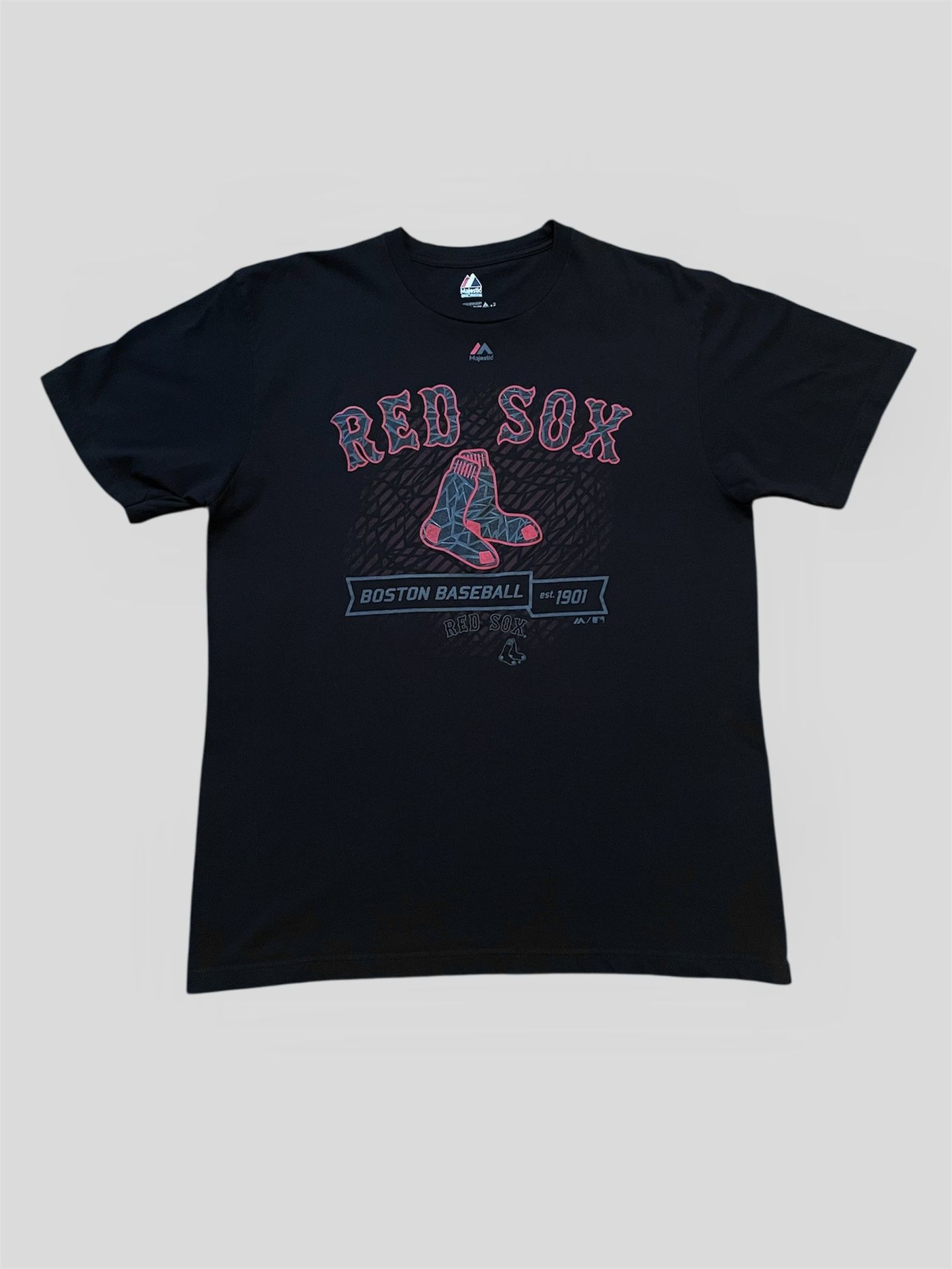 Boston Red Sox black and red vintage majestic baseball T shirt Size XL