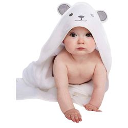 HIPHOP PANDA Hooded Towel - Rayon Made from Bamboo, Bath Towel with Bear Ears for Newborn, Babie, Toddler, Infant - Absorbent Large Baby Towel - Bear,