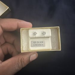 925 Silver Screw back 