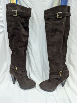 Michael Kors Brown Suede Over The Knee Boots Size 