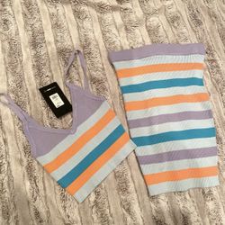 Striped Skirt Set