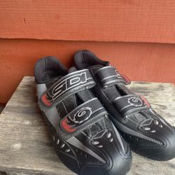 SIDI Raiden Men’s Black Red and Silver Cycling Bike Riding Shoes Size 41/8US