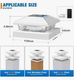 Siedinlar Solar Post Light Glass 4 Pack
