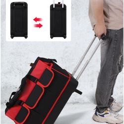 Tool Rolling Bag Wide Opening and Large Capacity Hand Tool Pull Bar Bag for Electrician Repairman(J1)