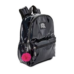 Justice Girls 17" Laptop Backpack with Pom Pom Dangle, Black