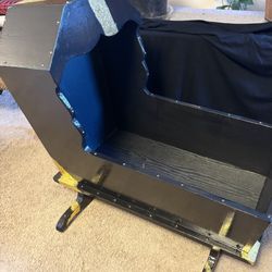Refurbish  Black Hardwood Wooden Rocking Cradle