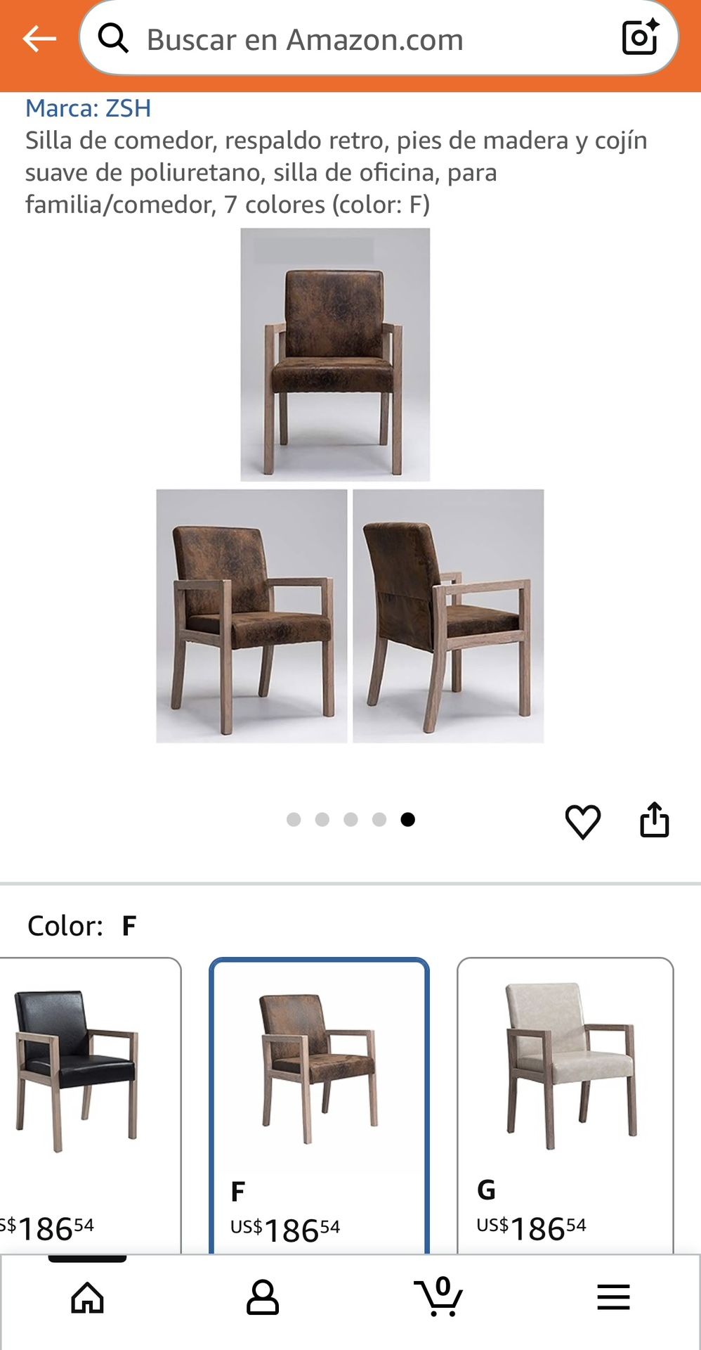 Dining chair, retro backrest, wooden feet and soft polyurethane cushion, office chair, for family/dining room, 7 colors (color: F)