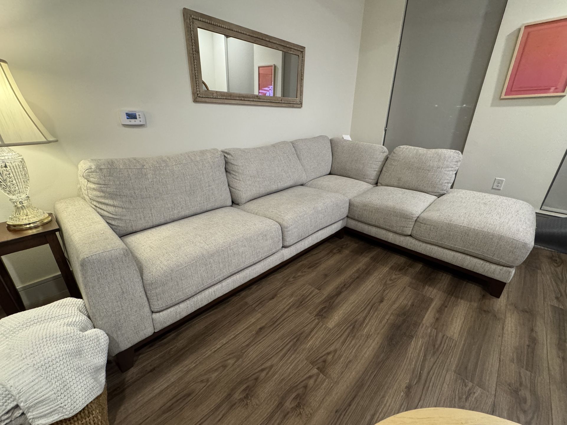 L-Shaped Sectional with Right Arm Facing Chaise and Queen Memory Foam Sleeper