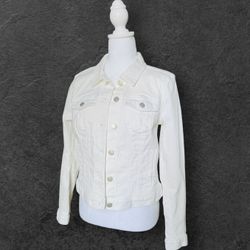 LOFT White Jean Jacket Women’s Small NEW!! NWT