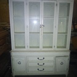 Wood Hutch White Antique