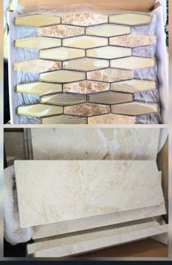 20 marble, pearl rectangle fillers PLUS 20 sheets of glazzio Tiles
