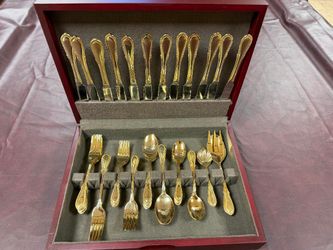 Farberware 64pc Stainless Flatware Set Gold/Silver