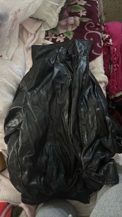 black leather jacket