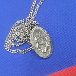 Pray for us saint christopher necklace