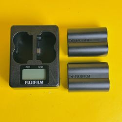 Fujifilm BC-W235 Dual Battery Charger w/ 2 Genuine NP-W235 Batteries OEM