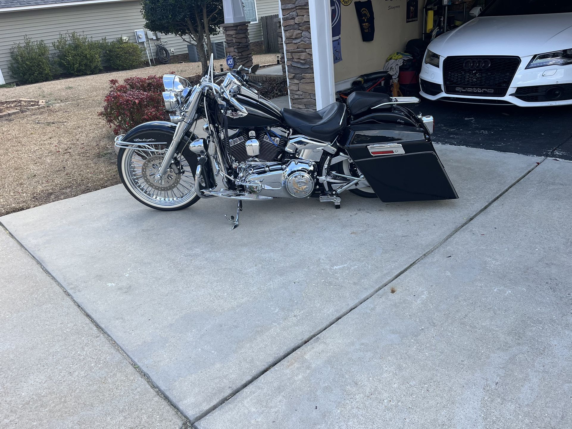 2008 Harley Davidson Softail Deluxe With 21” Fats Spokes 