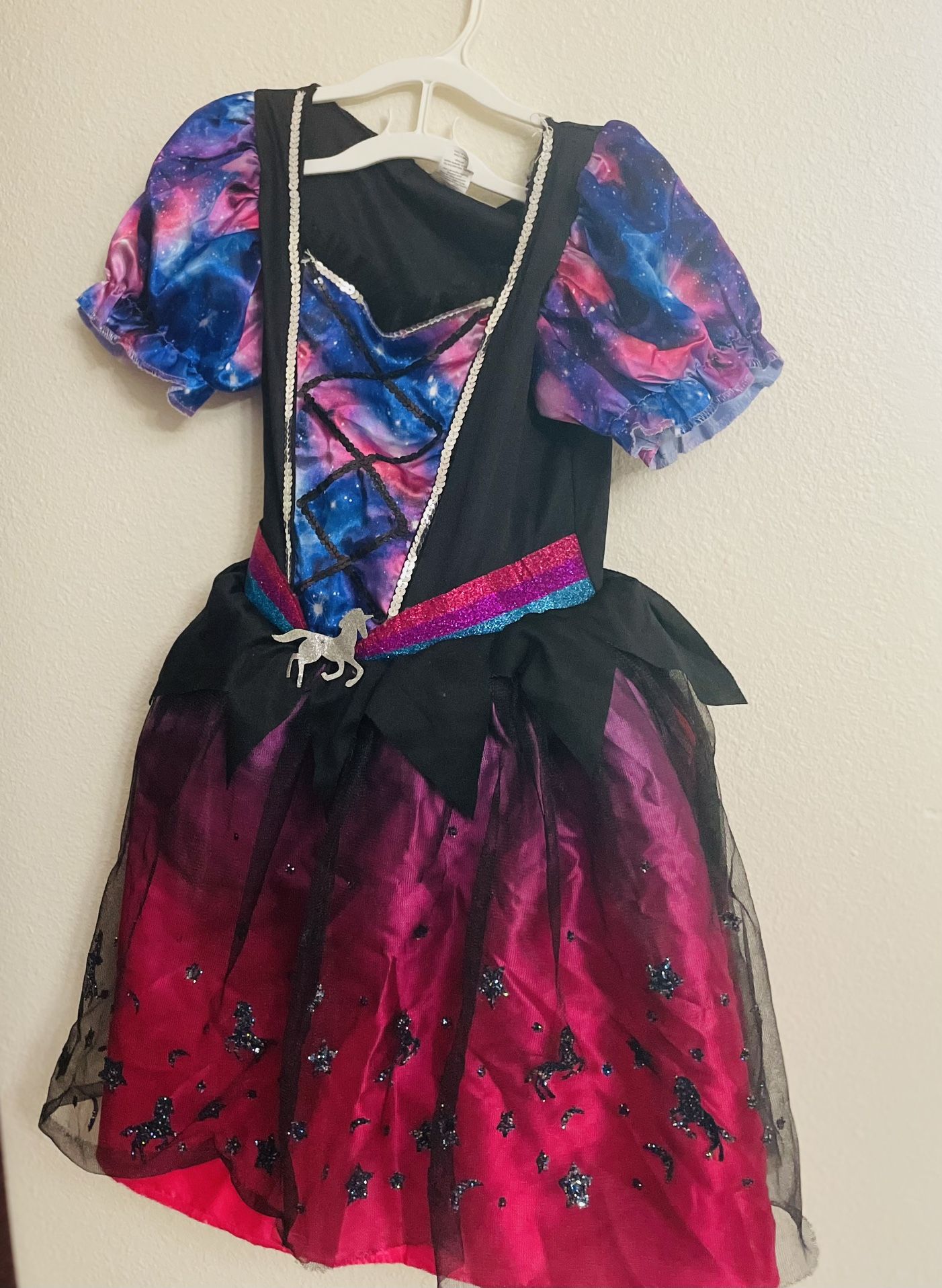 Unicorn Witch Girls Dress Up 8-10 Halloween Used