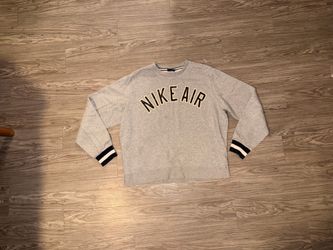 Nike Air Crewneck Sweatshirt Heather Grey Men’s Sz L AR1822-063 Logo Swoosh