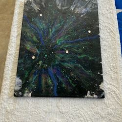 Volcano Glitter 18x 24” Wrapped canvas