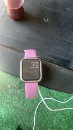 Apple Watch Series 4 with Pink Band and Rhinestone Case