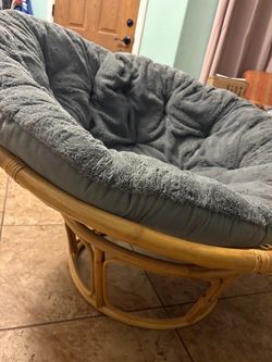 Papasan Chair, Grey Cushion