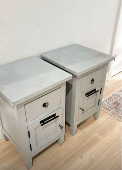 Pair of matching Gray Nightstands -  - $30 for BOTH - FIRM