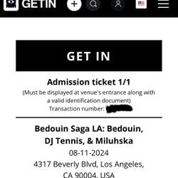Bedouin Saga Ticket