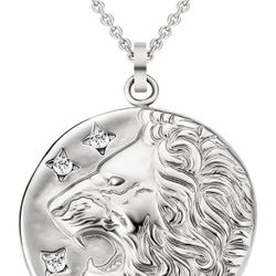 Circle Vintage Coin Pendant Necklace, 18K Gold Plated 1.4mm Adjustable for Men & Women（16+2 inches ）