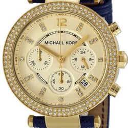 Michael Kors MK2280 Parker Chronograph Gold Dial Women's Watch NWT