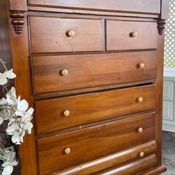 Gorgeous Solid Wood Tall Dresser All Measurements And Pictures 