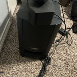 Bose Subwoofer With Two Surround Sound Speakers 