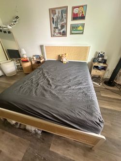 Queen bed frame and mattress
