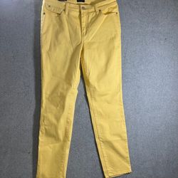 Talbots Women’s Slim Ankle Jeans Yellow Size 8