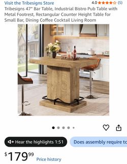 Counter height table