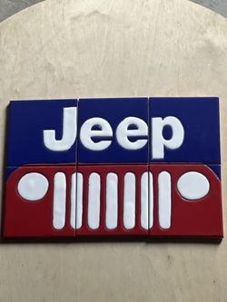 Talavera Tile Jeep Design Size 18 1/4 X12 