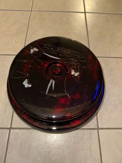 vintage Japanese lacquerware lazy susan / sushi serving platter,