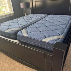 Dreamcloud Premier Luxe Hybrid Split King w/ Split Adjustable Bases 