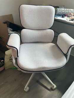 White Office Chair with Memory Foam