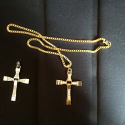 Silver & Gold Cross Pendants.